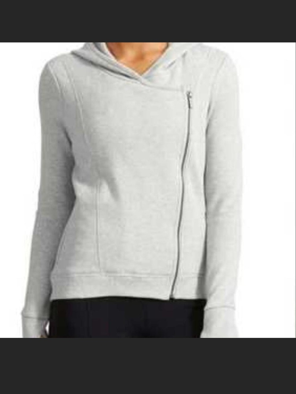 Athleta Grey Easy Cozy Karma Zip Up Hoodie